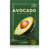 The Saem Natural Mask Sheet Avocado maska iz platna z visokim vlažilnim in hranilnim učinkom 21 ml