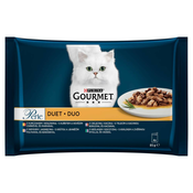 GOURMET Perle multipack 4x85g DUO piščanec-govedina/turčija-jagnjetina/telesa-dunec/zajec-žival