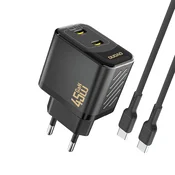 Dudao DUDAO PD 45W 2XUSB-C STENSKI POLNILEC ZA IPHONE 12 13 14 15 GALN S KABLOM, (5000305996)