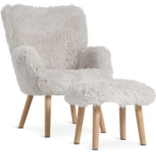 Fotelja/tabure HVILSTED prljavo bela teddy tk/natur