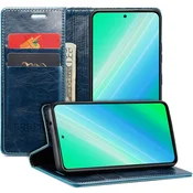 Overboard Preklopni ovitek za Samsung Galaxy S23 Ultra, Waxy Wallet, moder