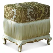 Casa Padrino luxury baroque stool green/ivory/gold H. 48 cm - Made in Italy
