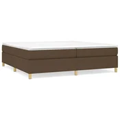 Vidaxl Posteljni okvir z vzmetmi temno rjav 200x200 cm blago