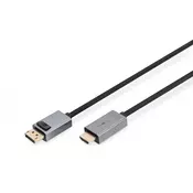 DP To HDMI  Cable with LED 4K/30HZ, 3m Aluminum Housing ,Gold plated,  Support4K30HZ