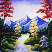 Norimpex - Puzzle Diamantna slika: Gorski potok 30x40 cm - 1 - 39 kosov