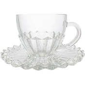 MHOME 6-delni set skodelic za čaj s podstavkom Stella Crown, steklo, 220 ml