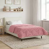 vidaXL Zimska posteljnina Roza 135 x 200 cm Mikrofibra in Teddy flis