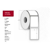 shumee Termične etikete 90x60, 25 jeder, premer 148 mm, neprevlečene, 2000 kosov/rola, 8 rol v pakiranju, CA-LB3085