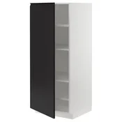 METOD Visoka omara s policami, bela/Upplöv mat antracitna, 60x60x140 cm