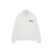Pull&Bear Pulover svetlo siva/črna