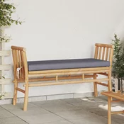 Vrtna klupa s jastukom Smeda 110 x 38 x 65cm bambus