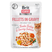 Brit Care Cat Fillets in Gravy - Puran in Losos 85 g