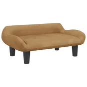 MAISON CHIC Otroški kavč - Otroški divan - Otroški sedež rjav 70x40x24 cm žamet, (21729543)