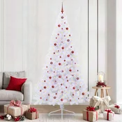 Vidaxl Umestno božično drevo med 300 LED Bela 240 cm PVC in jeklo