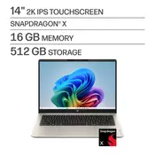 HP - OmniBook 3 - 14 2K Touchscreen Laptop - Snapdragon X - 16GB Memory - 512GB SSD - Copilot+ PC - Warm Gold