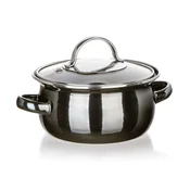 Banquet Emajliran lonec ¤18x8cm 1,3L s pokrovom METALLIC BLACK
