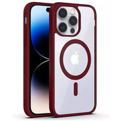 Hibridni ovitek PastelMag z magnetom MagSafe za iPhone 15 Pro Max - burgundy