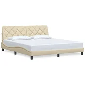 Vidaxl Posteljni okvir brez vzmetnice krem 180x200 cm blago