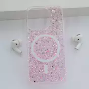Maska Shine Shimmer Mag Case za iPhone 14 Pro Max roze