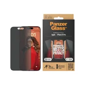 shumee Kaljeno steklo PanzerGlass s filtriranjem zasebnosti za Apple iPhone 15 Pro | črno | prozorno