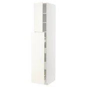 METOD/MAXIMERA Visoka omara+izv kolona 4pr/1vr/2pc, bela/Vallstena bela, 40x60x220 cm