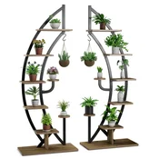 Northix Kovinsko stojalo za rastline 6 nivojev 60x30x155 cm set 2