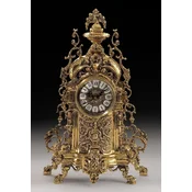 Casa Padrino luxury baroque table clock gold 30 x H. 49 cm - Handmade bronze clock baroque style - Baroque desk clock - Baroque desk decoration - Baroque decorative accessories