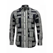 Radwa Srajca Mens Viscose multicolor pattern shirt črna