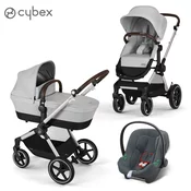 Cybex Gold® dječja kolica 3u1 eos™ lux lava grey (silver frame) + aton™ b2, steel grey