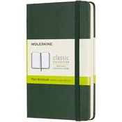 Džepna bilježnica s tvrdim koricama Moleskine Classic Plain - Zelena, bijeli listovi