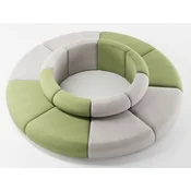 Casa Padrino luxury sofa gray/green A� 340 x H. 72 cm - Round modular sofa - Luxury furniture