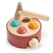 Drvena udaraljka Woodpecker Game Tender Leaf Toys s čekićem i 4 loptice