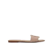 Natikači Calvin Klein Square Flat Sndl Embl Suede HW0HW03055 Bež