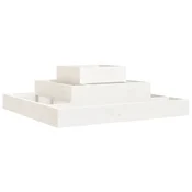 Vidaxl Visoka greda bela 80x80x27 cm trdna borovina
