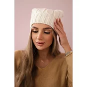 Kesi Cap with fleece Iwona K221 ecru