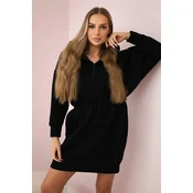 Black insulated dress with hood