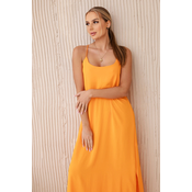Kesi Włoski Long dress with straps orange