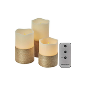 EMOS Lighting LED voščena svečka z vrvico 3x, vintage DCCV06