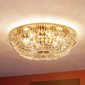 ORION Okrugla kristalna stropna svjetiljka SHERATA, zlatna 55 cm - Dnevni boravak/blagovaonica - Anticki - 24 karatno pozlaceno, prozirno - Metal