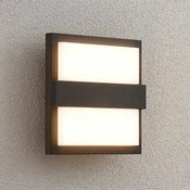 Lucande LED zunanje stensko svetilo Gylfi, 20 cm, antracit, aluminij - Sodobni - antracitna, bela - Kovina