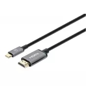 Manhattan kabel USB-C moški/HDMI moški, (UHD) 4K pri 60Hz, 1m 153591