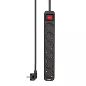 Produžni kabl sa prekidacem 6 uticnice 1.4m Max MPS-106SB-1.4M Crni