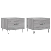vidaXL Klubske mizice 2 kosa sive sonoma 50x50x40 cm inženirski les