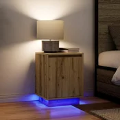 Nocni ormarici s LED svjetlima 2 kom boja hrasta 38x34x50 cm