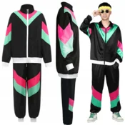Korbi Kostum 80. let – retro preobleka Rap / Disco / Hip-Hop za tematsko zabavo, velikost XL