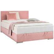 Carryhome POSTELJA Z VZMETNICO 120 cm  x 200 cm , tekstil roza