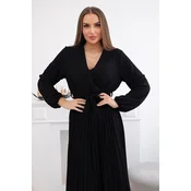 Kesi Włoski Dress tied with a pleated hem black
