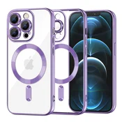 Ovitek Techsuit Luxury Crystal MagSafe za iPhone 12 Pro Max - light purple