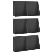 vidaXL Zadrževanje stene 6 kos 40 x 12 x 30 cm Jeklo Črna