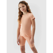 Girls smooth T-shirt 4F - powder coral